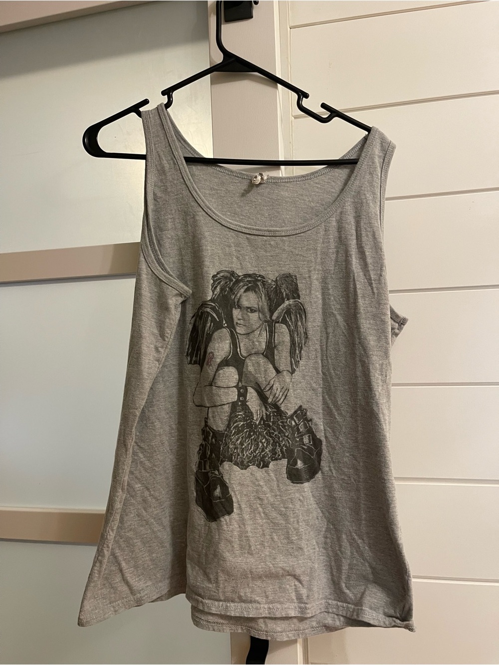 OTH Peyton Sawyer Artwork Grey Tank Top - Angel of Death Graphic Tee